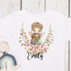 T-shirt little princess, fairy, elf, wreath, flowers, baby bodysuit, nursery, watercolor, name day, desired name, personalized, gift