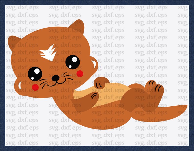Download Plotter File Svg Dxf Eps Woodland Animal Otter Cut File Craft Supplies Tools Printing Printmaking Tripod Ee