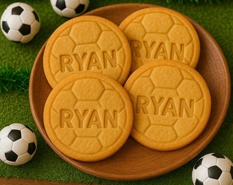 Personalized cookie cutter with name, football, cookie shape, cookie cutter, gift, boys, football club, football team