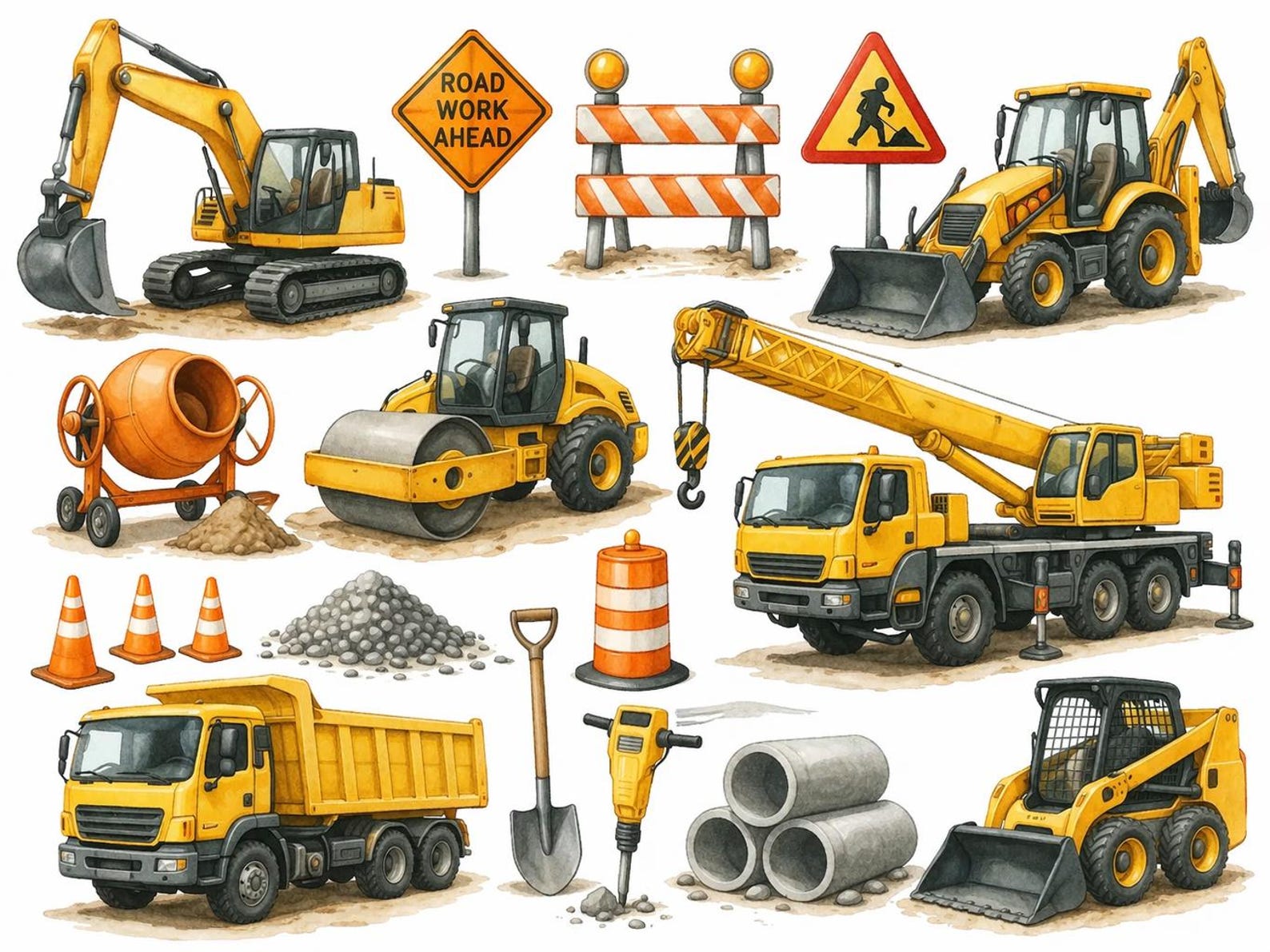 Vinyl Stickers for Construction Sites, Excavators, Building, Car ...