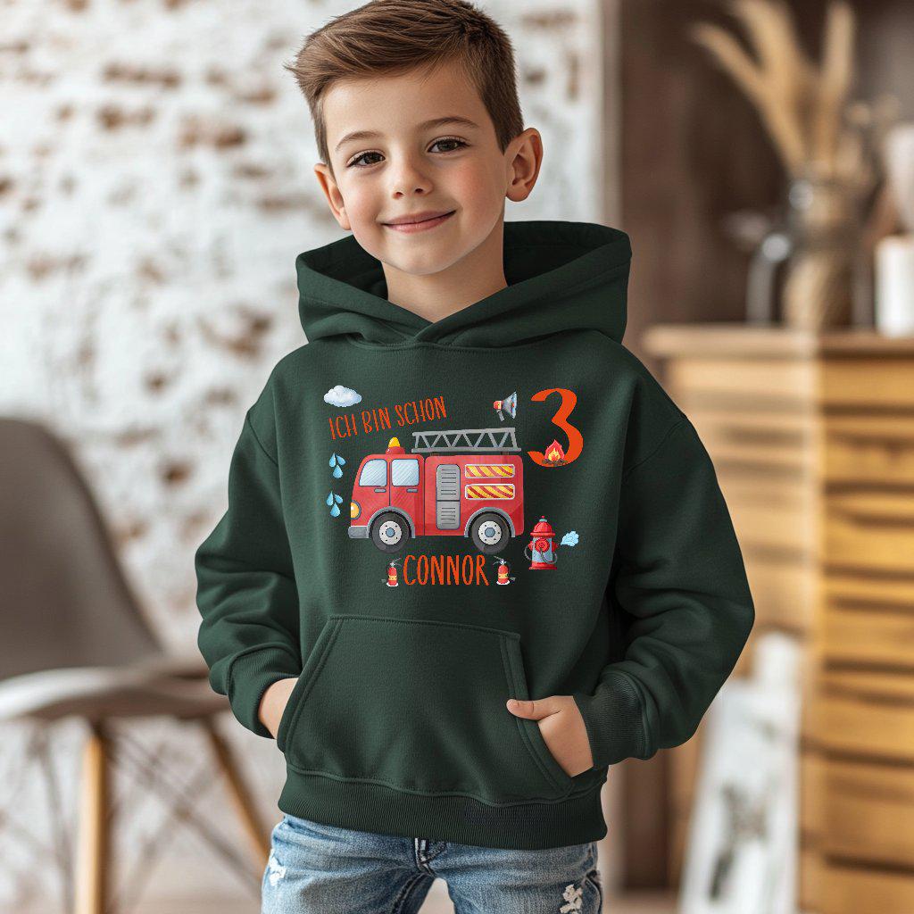 Feuerwehr Pullover mit Kapuze, Geburtstagspullover, Geburtstagsgeschenk, Pullover personalisiert , Jungen Hoodie, Feuerwehr, Tatütata, HD23