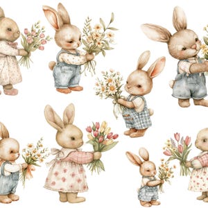 Hasen Sticker, Bügelbilder Osterhase, abwaschbar, Vinylsticker, Wandsticker,  Sticker , Frühling Sticker, Sommer Bügelbild, Blumen,