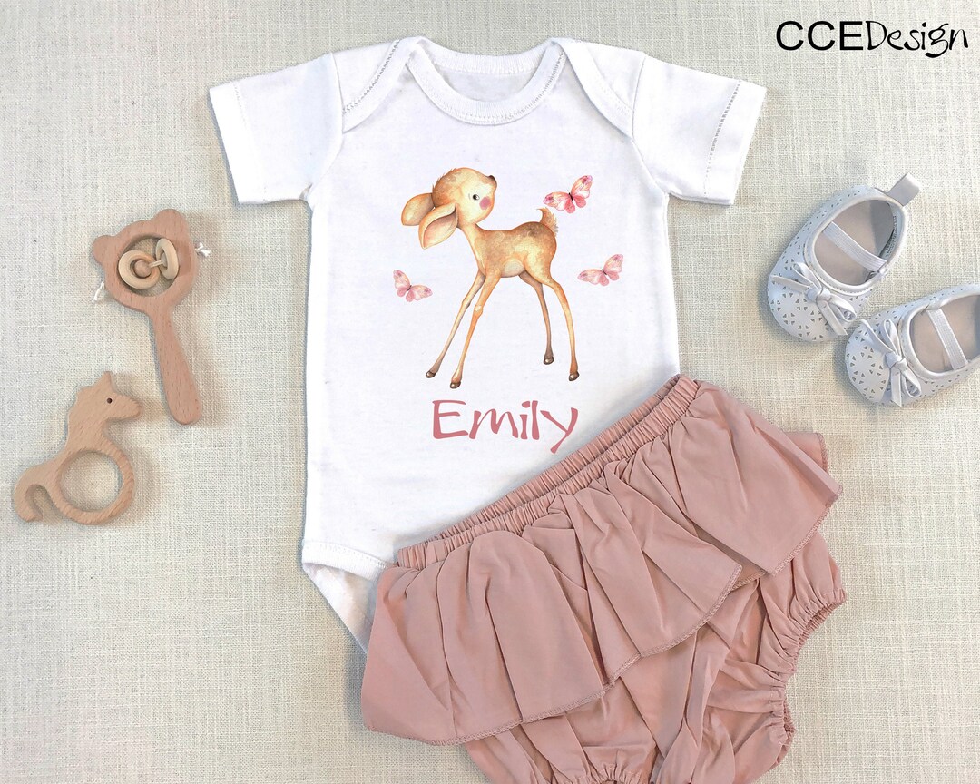 Personalisiert Baby Body Mit Waldtieren - Namensdruck Für Jungen & Mädchen