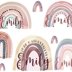 Regenbogen Sticker oder Bügelbild mit Wunschname, Aufnäher, Namensticker, Vinylsticker, Transfer für Helle und Dunkle Textilien, DIY T Shirt
