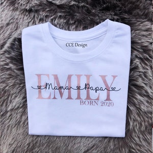 Name shirt, monogram shirt, T-shirt with name, shirt or iron-on image, Christmas gift vinyl sticker, long-sleeved shirt with desired name personalized