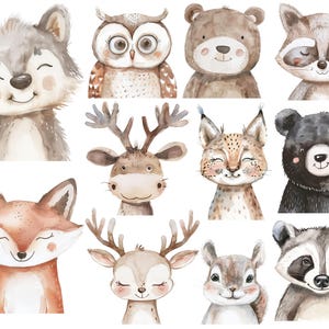 Waldtiere Sticker, Bügelbilder Reh, abwaschbar, Vinylsticker, Wandsticker, Bär Sticker ,Eichhörnchen Sticker, Hase, Sommer, Bügelbild