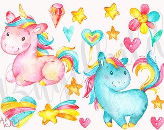 Bügelbild Einhorn, Bügelbild Unicorn, Bügelbild Regenbogen, Bügelbild Wasserfarben, Herz Applikation, Transfer f Helle und Dunkle Textilien,