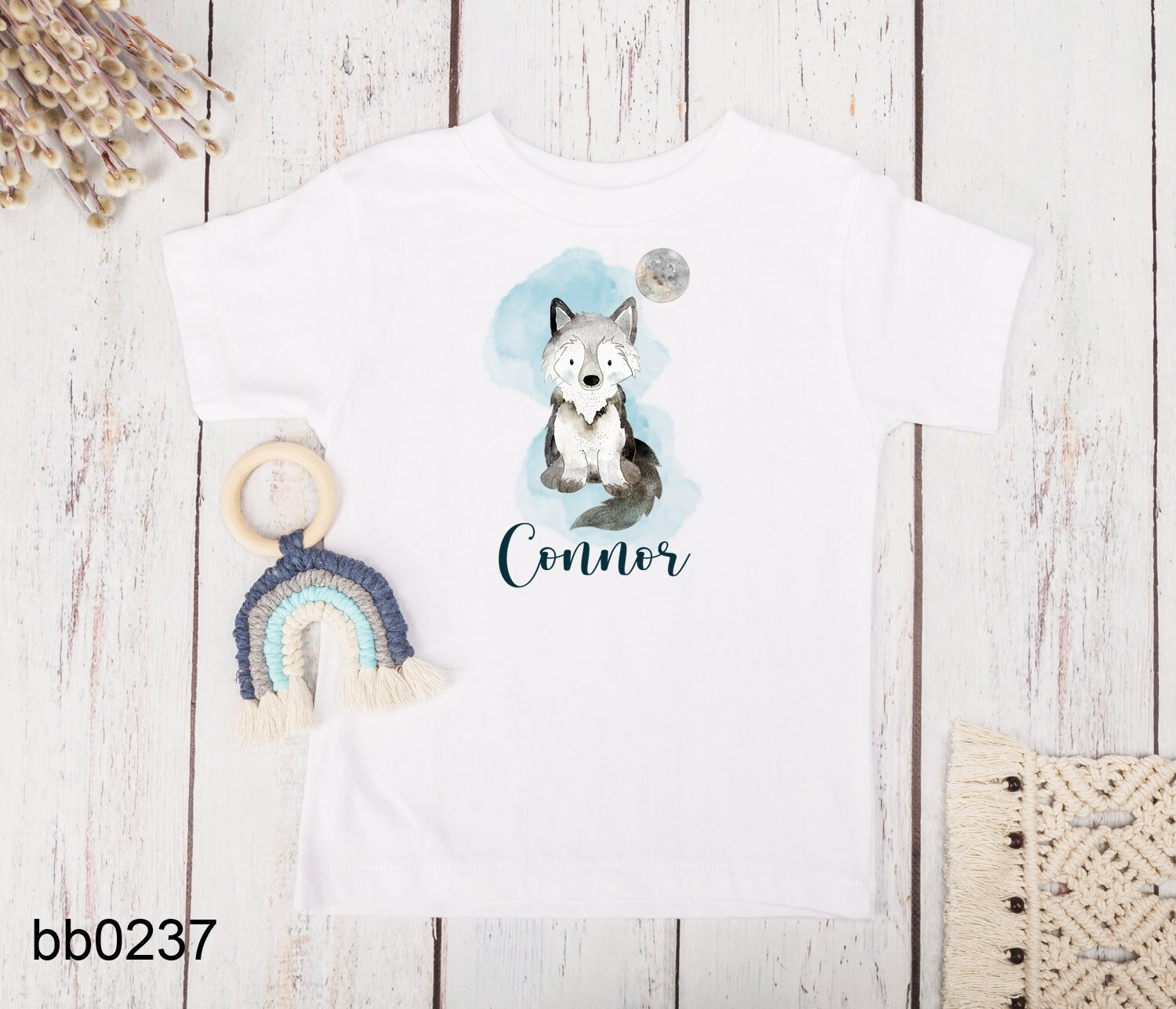 Baby Langarmshirt Mit Süßem Wolf Design - Niedliches Tier Motiv Für Kleinkinder