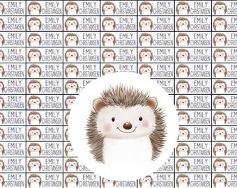 Name stickers, school stickers, labels with name, personalized, iron-on labels, boy, forest animals, hedgehog, hedgehog class, NA106