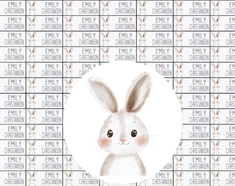 Name stickers, school stickers, labels with name, personalized, iron-on labels, boy, forest animals, rabbit, rabbit class, NA103
