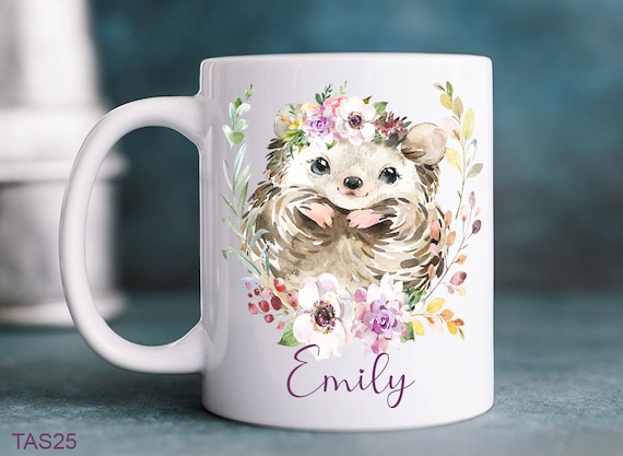 Igel Tasse, Kunststofftasse oder Emaille Becher mit Wunschname, Tasse personalisiert, Geschenk