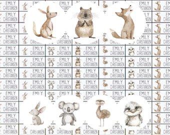 Name stickers, school stickers, koala, owl, kangaroo, labels with name, personalized, girls, NA12