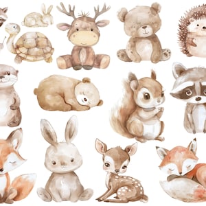 Waldtiere Sticker, Bügelbilder Reh, abwaschbar, Vinylsticker, Wandsticker, Eule Sticker ,Eichhörnchen Sticker, Hase, Sommer, Bügelbild
