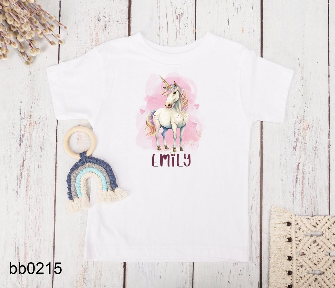 T Shirt Einhorn, Rosa, Blumen, Baby Body, Herz, Kindergarten, Junge