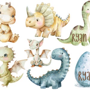 Dino Sticker oder Bügelbild mit Wunschname, Aufnäher, Sommer, Vinylsticker, Transfer für Helle und Dunkle Textilien, DIY T Shirt, Basteln,
