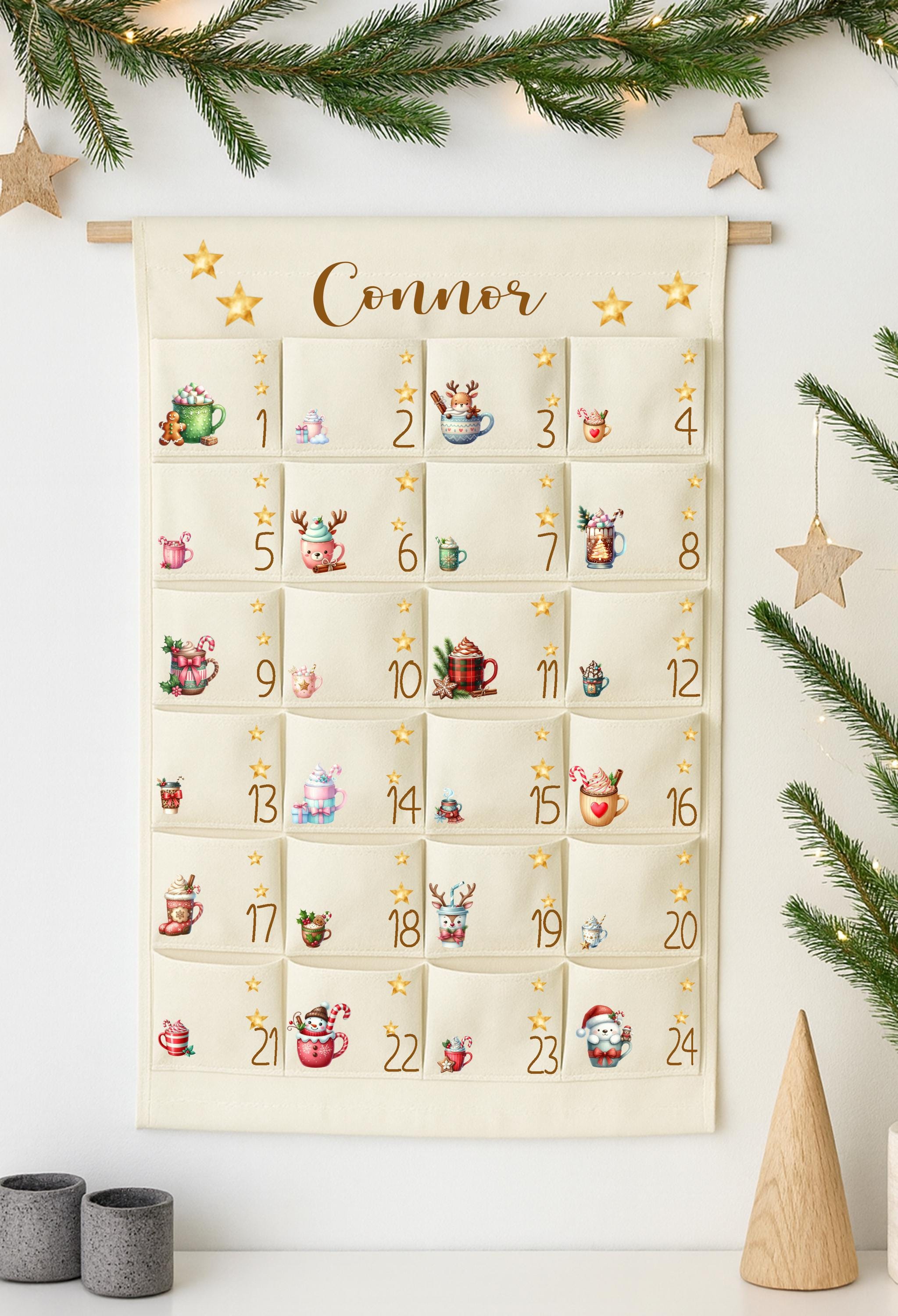 Advent Calendar, Personalized Calendar, Christmas Calendar
