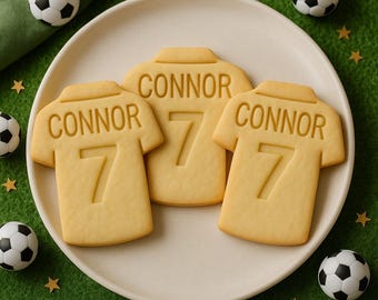 Keksausstecher personalisiert mit Name und Nummer als Trikot, Fussball, Keksform, Ausstechform, , Geschenk, Jungs, Fussballverein,