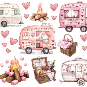 Sticker Camping, Liebe, Urlaub, Frühlingabwaschbar, Vinylsticker oder Bügelbild, Transfer für Helle und Dunkle Textilien, DIY  - Wandsticker