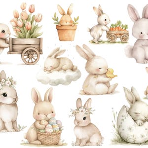 Hasen Sticker, Bügelbilder Osterhasen Sticker, abwaschbar, Vinylsticker, Wandsticker, Häschen Sticker, Frühling Sticker, Sommer, Bügelbild