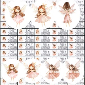 Name stickers, school stickers, little fairy stickers, labels with name, personalized, girls, NA4