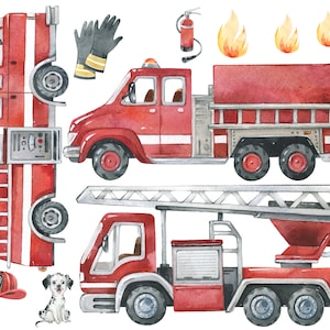 Vinyl Sticker Fire Brigade, Fireman, Fire Engine, Vehicle, Car, Sticker for Car, Sticker Boy Girl washable, Books,