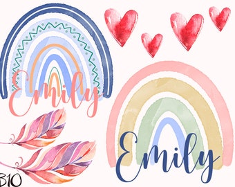 Vinyl sticker rainbow, sticker with name, princess sticker, pink sticker, sticker for car, sticker boy girl washable, books,