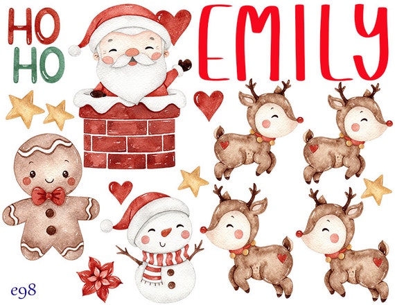 Snowman Santa Claus Such as Snow Chr Small Gifts a Lovely Deer 130 Stickers 