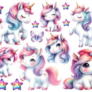 Einhorn Bügelbild, Einhorn Sticker  Vinylsticker oder Bügelbild, Transfer für Helle und Dunkle Textilien, DIY T Shirt - Wandsticker!
