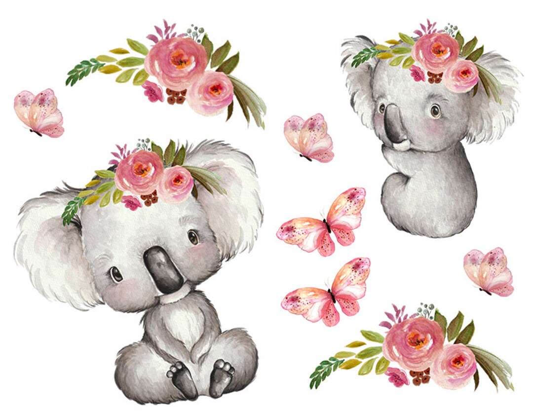 Vinyl Sticker Koala, Koala Baby Sticker, Koalal Sticker, Schmetterling ...