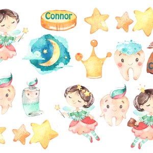 Zahnfee Sticker, Tooth Fairy, kleine Fee, abwaschbar, Vinylsticker, Wandsticker, kleine Prinzessin, Mädchen Sticker, Junge Sticker,