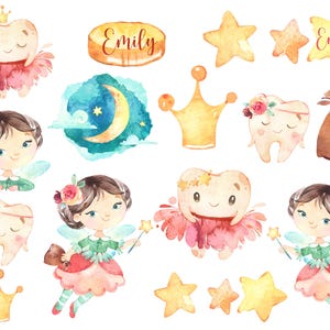 Zahnfee Sticker, Tooth Fairy, kleine Fee, abwaschbar, Vinylsticker, Wandsticker, kleine Prinzessin, Mädchen Sticker, Junge Sticker,