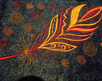 Feather Embroider Design 9 sizes!