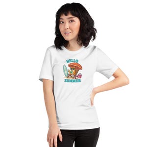 Hello Summer Cat T-Shirt – Cute Cartoon Beach Design with Summer Vibes