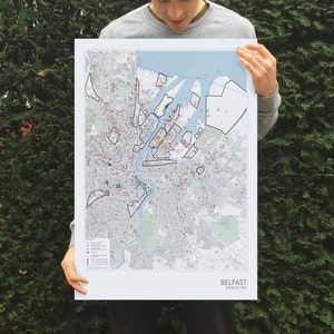 Belfast Blitz Map, April / May 1941, WW2 Poster - Available in three sizes