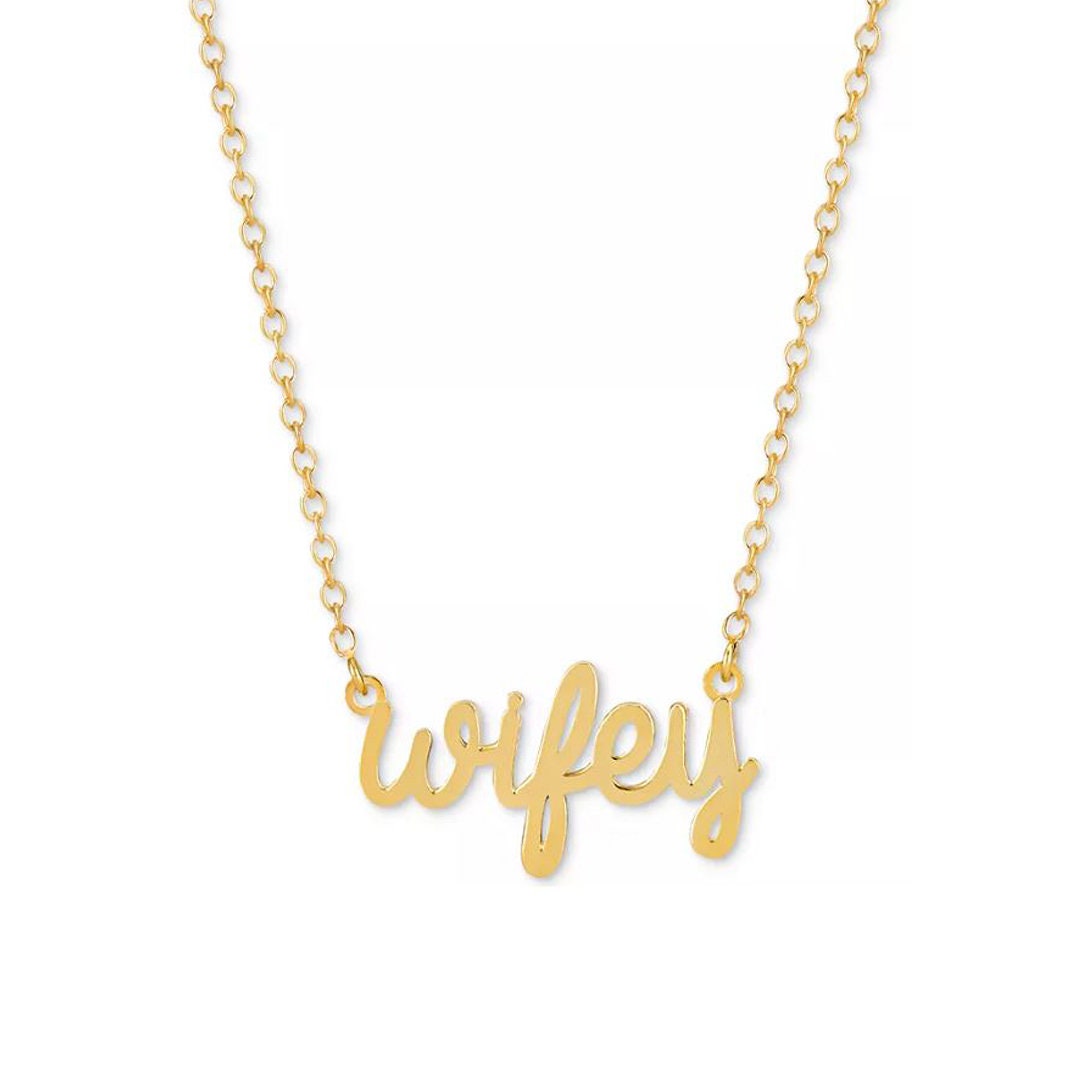Gold wifey necklace deals