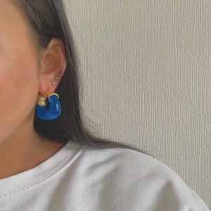 ADONIS. Imperfect Blue Cobalt Chunky Resin Statement Gold Hoop Earrings | Blue Earrings,  Electric Blue Earrings, Blue Statement Earrings