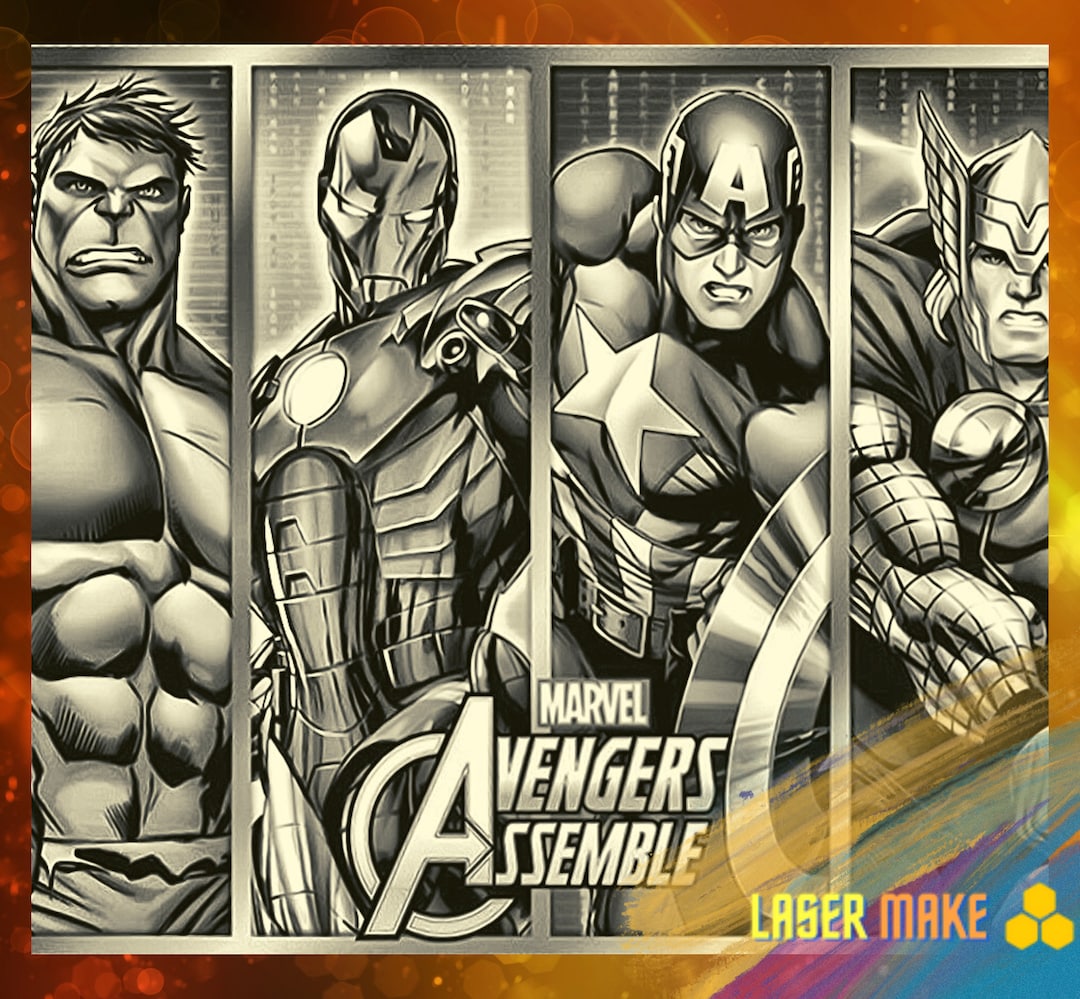 Digital Laser Cut File Marvel Fiber Laser File Pyroprinter File for