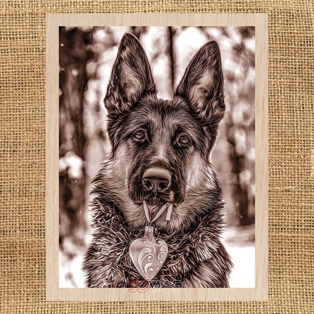 Digital Laser Cut File GERMAN SHEPHERD Laser Cut Files for , Laser Ready Files for