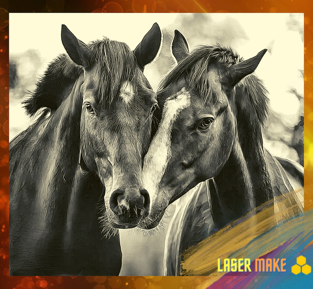 Digital Laser Cut File Horses Fiber Laser