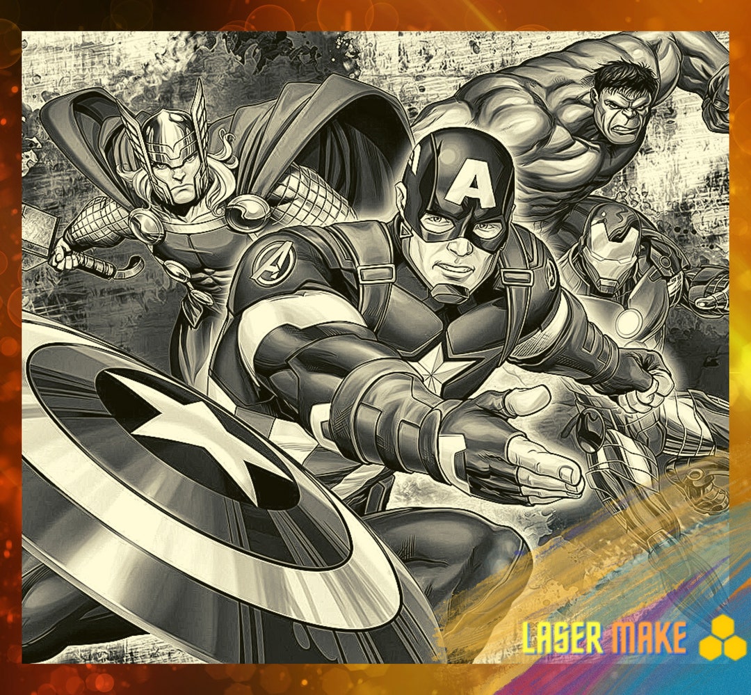 Digital Laser Cut File Marvel Fiber Laser File Pyroprinter File for