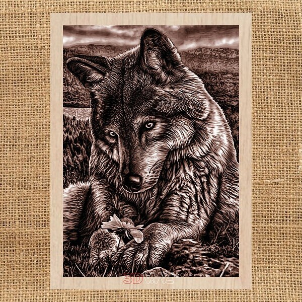 エングレービング 狼のプレート