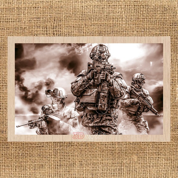 Digital Laser Cut File - SOLDIERS - Laser cut files for Glowforge , Laser Ready Files for Engraving Perfect Gifts.