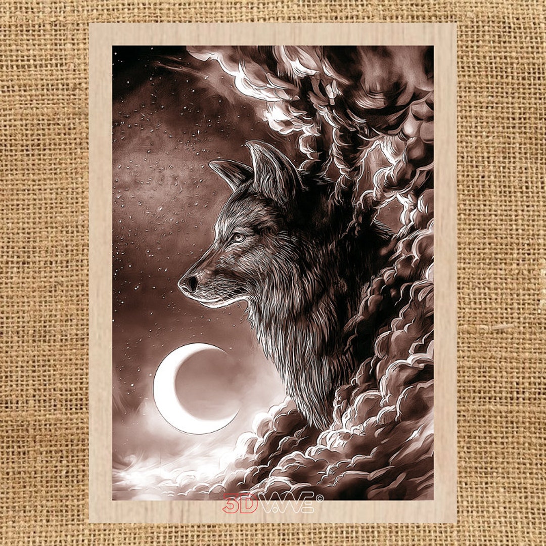 Digital Laser Cut File Wolf Laser Cut Files for , Laser Ready