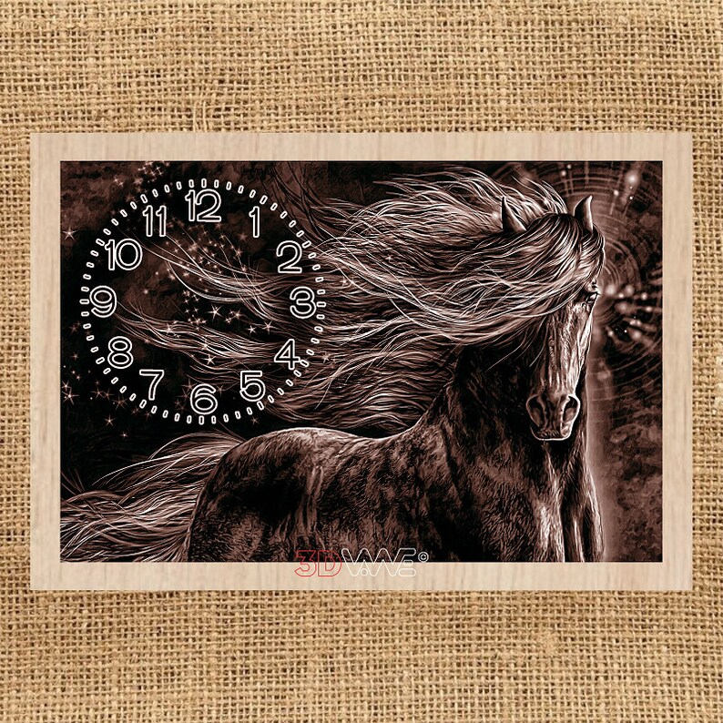 Digital Laser Cut File Horse Clock Laser Cut Files for Etsy