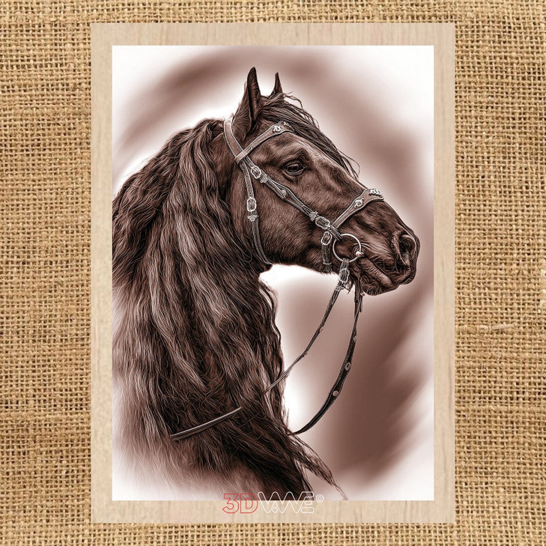 Digital Laser Cut File Horse Laser Cut Files for , Laser Ready Files for Engraving