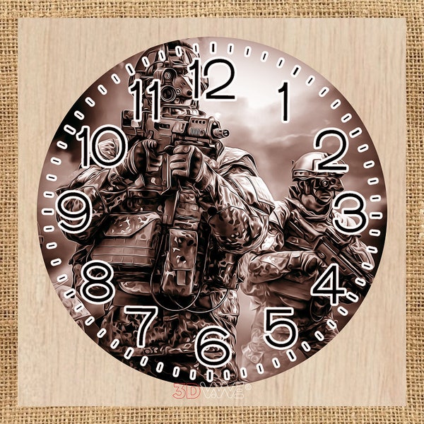 Digital Laser Cut File - Soldiers Clock-  Laser cut files for Glowforge , Laser Ready Files for Engraving Perfect Gifts.