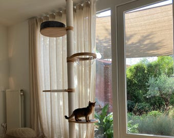 Tiragraffi moderno per gatti, tiragraffi a torre dal pavimento al soffitto, tiragraffi in legno, mobili moderni per gatti, torre per gatti di grandi dimensioni, tiragraffi per gatti