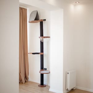 Wooden Cat Tree Tower, Modern Cat Tree, Wood Cat Tower, Cat Scratching Tree, Cat Condo, Cat Lover Gift, Luxury Cat House, Сat Shelves