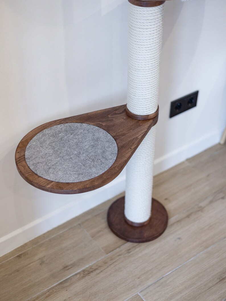 Cat Adjustable Tower Floor to Ceiling Cat Tower Wood Cat Tree Etsy