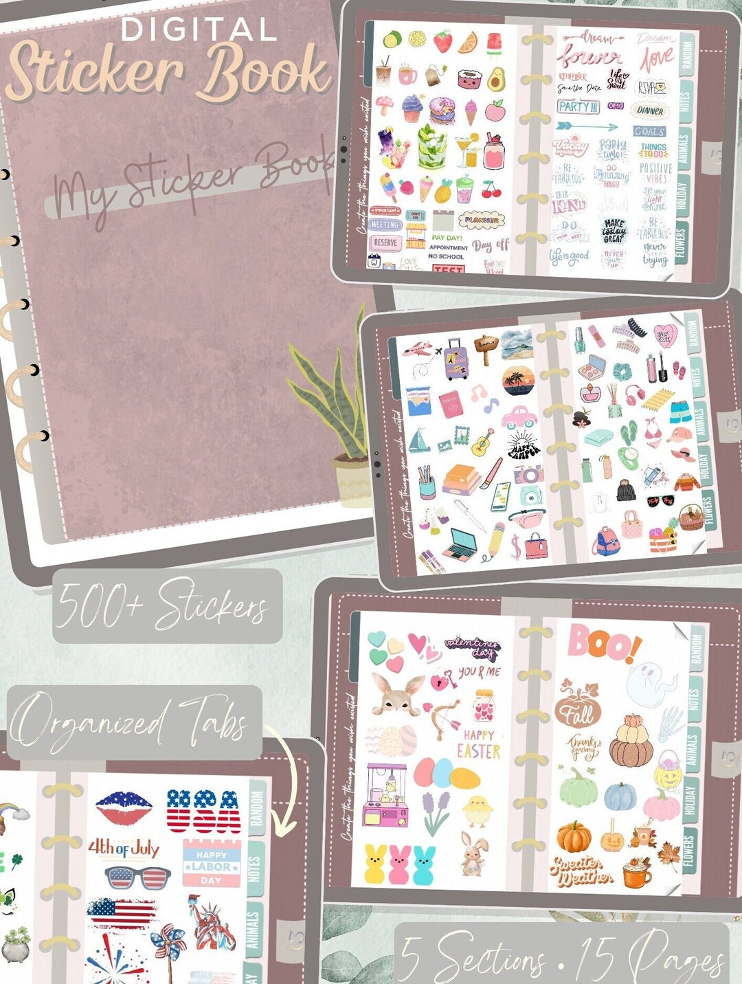 Digital Sticker Book | Pre Cropped Good Notes Stickers | Samsung ...
